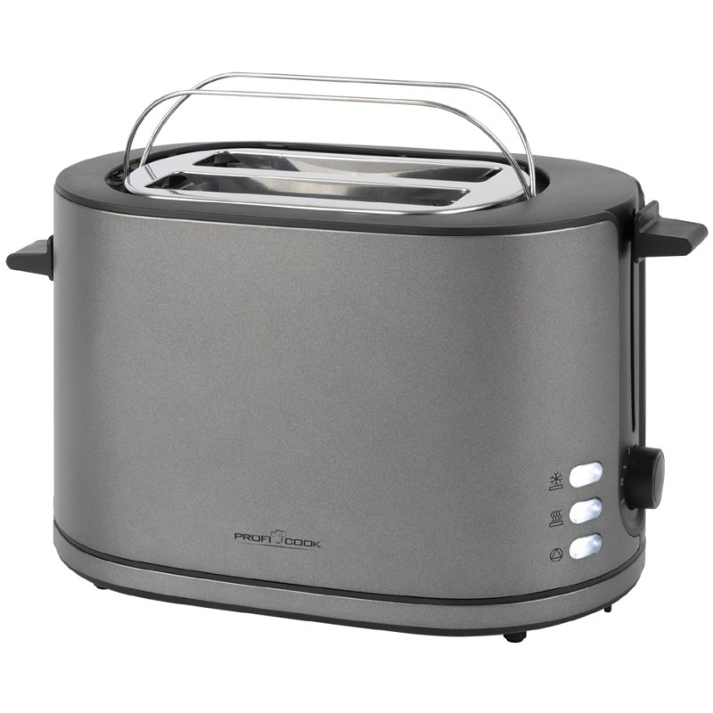 PROFI COOK bread toaster PC-TA 1291, 2 slices, stainless steel housing, graphite